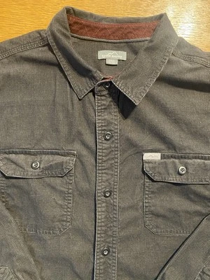 Eddie Bauer Corduroy Shirt Button down Charcoal Gray XXL Long Sleeves Heavy - Image 1 of 4