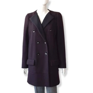 DOROTHEE SCHUMACHER WOOL COAT JACKET M USA6 UK12 LAPEL BUTTON BORDO - Picture 1 of 12
