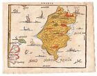 Rhodos Greece Griechenland Island Map Karte Woodcut Heyns Ortelius 1598