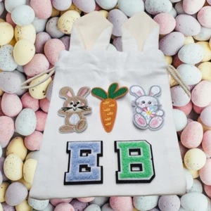 Personalised Easter Bag Egg Basket Collecting Gift Kids Patches Name Custom - Bild 1 von 9