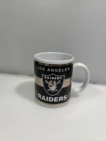 Los Angeles Raiders NFL Vintage Rare Black Silver Ceramic Coffee Beer Stein/Mug Cover