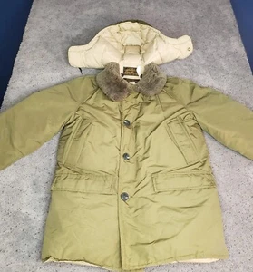 Vintage Eddie Bauer Jacket Mens Large Green Goose Down Puffer Hooded Hunting - Picture 1 of 23