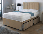 NEW MEMORY ORTHO SPRING DIVAN BED SET WITH MATTRESS PANEL HEADBOARD FROM £149.99