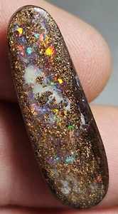 Polished Boulder Opal Multicolour Matrix From Yowah 11.9 Carats Lapidary Opal - Picture 1 of 17