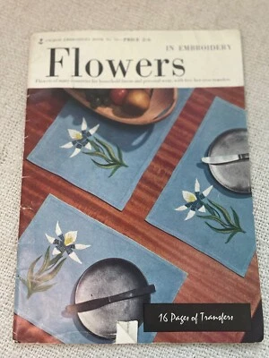 Flowers In Embroidery Anchor Embroidery Book No. 545 1960 16 Pages Of Transfers - Image 1 of 2