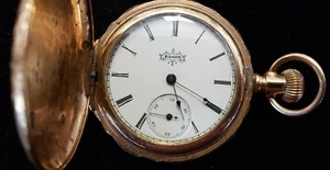 Antique Elgin made in 1894 Model2 Double Hunter 7J Engraved Pocket Watch Working - Picture 1 of 12