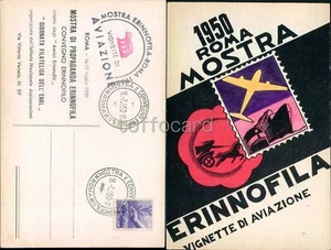 ROMA CITTA'-MOSTRA ERINNOFILIA 1950 AVIAZIONE-C45-146 - Picture 1 of 1