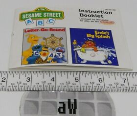 Sesame Street ABC Ernie Big Splash Nintendo NES Instruction Manual No Game