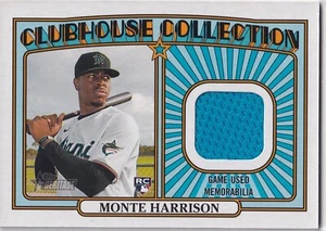 2021 Topps Heritage Clubhouse Collection #CC-MH Monte Harrison RC RELIC - Picture 1 of 2