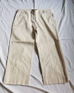 Womens Pants-TALBOTS-beige cotton stretch "signature" cropped-6 - Picture 1 of 4