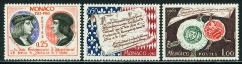 Monaco 1962 Sovereignty, Seal, Document, Louis XII & Lucien Grimaldi, UNM / MNH Cover