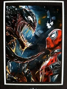 2024 MVP-art Stuido Marvel Sketch Cards by SHU Auto 1/1 VENOM & DEADPOOL HIT - Picture 1 of 2