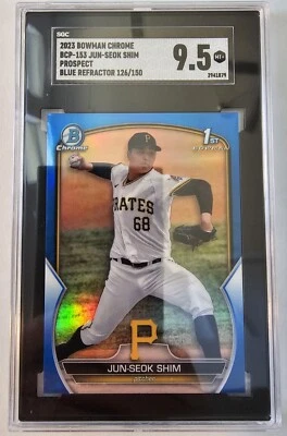 2023 Bowman Chrome Jun-Seok Shim #BCP-153 Blue Refractor /150 SGC 9.5 - Image 1 of 2