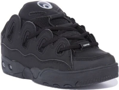 OSIRIS D3 Og Hombre Cordones Chunky Skate Zapatillas En Todo Negro Números 7-12 - Imagen 1 de 4
