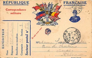 Francaise Republique Militaire Correspondance 1915 Postal Card - Picture 1 of 2