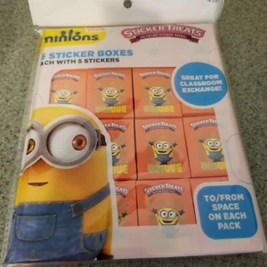 Disney MINIONS STICKER TREATS VALENTINE/PARTY STICKER PACKS - Boxes 16 ct - Bild 1 von 1
