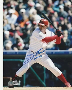 JIM THOME PHILADELPHIA PHILLIES HOF 18 BECKETT AUTHENTICATED ACTION SIGNED 8x10 - Picture 1 of 1
