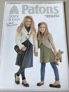 Patons 4 Styles Quick & Easy Girls Pattern Book #3742 sizes 2-12 years - Picture 1 of 2