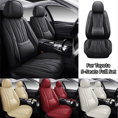 Fundas de asiento de auto de cuero PU de cobertura completa de 5 asientos para Toyota Highlander RAV4 Camry Foto 1 de 4