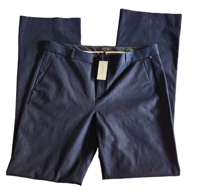 全新带标签 Banana Republic Logan 14 XL 12 L 长海军蓝裤子棉混纺 — 第 1/4 张图片