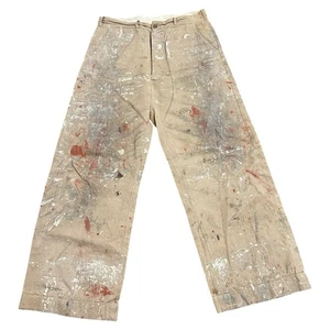 Vintage 50s Work Wear Paint Splatter Pants - Picture 1 of 15