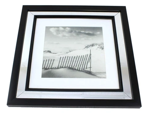 20" Mirror Framed Sand Dune Nature Print Hanging Accent Beach Wall Art Nautical Cover