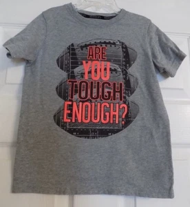Boy's Gray Xersion Football Theme Shirt Size 7 Boys Are You Tough Enough? - Picture 1 of 3
