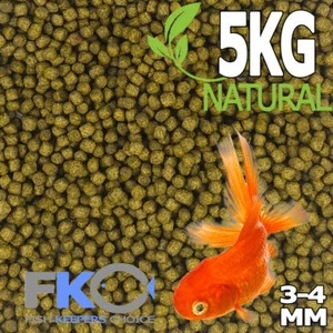 FKC Natural Goldfish, Koi Aquarium & Pond Floating Fish Food Pellets 3-4mm 5KG - Picture 1 of 6