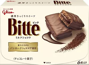 Japanese Chocolate Biscuit Bitte Milk Cocoa Cream Crispy Candy Snack Glico 130g - Picture 1 of 31