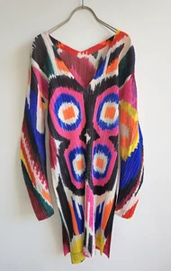 Near Mint PLEATS PLEASE ISSEY MIYAKE Graphic Printed Tunic Dress From Japan - Picture 1 of 24
