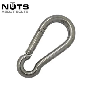 Carabiner Snap Spring Hook A4 316 Stainless Steel Marine Grade Clip Rope 3-12mm - Picture 1 of 3