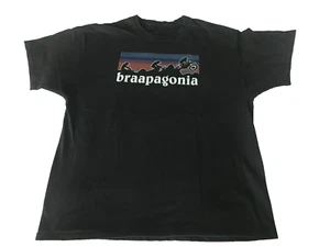 Halfpipes und Dirtbikes sehr seltenes schwarzes T-Shirt Grafik "braapagonia" Gr. XL - Bild 1 von 11