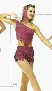 Child Medium Ballet Dance Dress Costume Whisper Burgundy Glitz - Picture 1 of 3