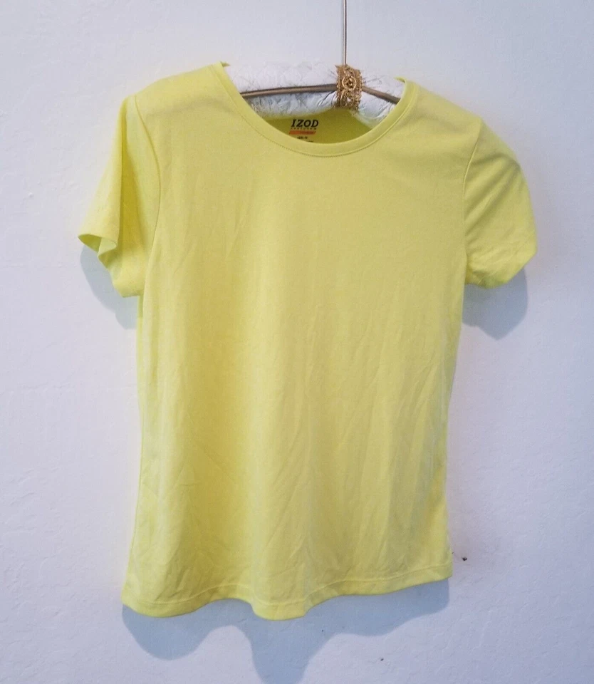 Camiseta deportiva Izod Performx Fitness para mujer ropa deportiva camiseta genial-FX amarilla Foto 1 de 4