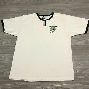 Michigan State Shirt Mens XL White Vintage Champion Ringer Spartans USA 4849