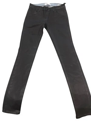 Pantalones de mezclilla negros ajustados con cremallera de tiro alto Habitual Amalia talla 26 para mujer dobladillos con cremallera hechos en EE. UU. Foto 1 de 4