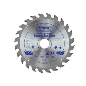 Hoja de sierra circular Faithfull FAI Z1902430 TCT 190 x 30 mm x 24T carburo de tungsteno - Imagen 1 de 1