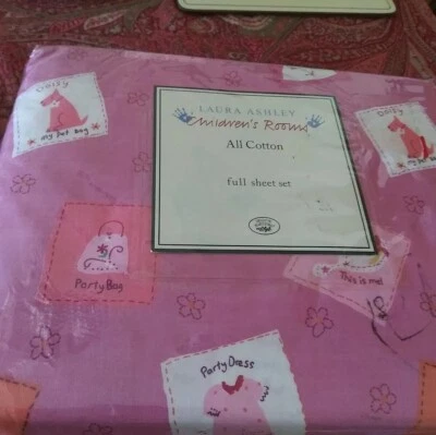 Laura Ashley Kids/Girls Full Size Sheet Set Sheets & 2 Pillowcases Pink New - Image 1 of 4
