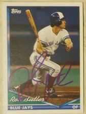 1994 Topps #361 Rob Butler (Toronto Blue Jays) autographed baseball card