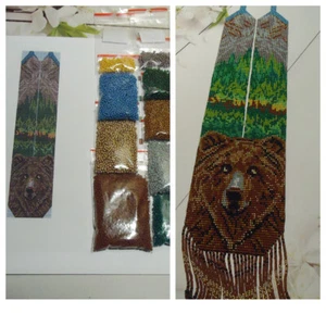 Kit for making a necklace gerdan. Beading Loom Pattern. # Bear 1 - Picture 1 of 5