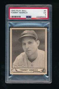 1940 Play Ball #4 Tommy Henrich PSA 5 EX New York Yankees