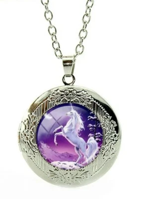 Collar Unicornio Medallón Mármol con Regalo Poch Navidad Cumpleaños 271 Foto 1 de 3