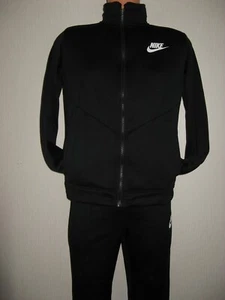 WORN BOYS PLAIN BLACK NIKE DRI FIT FULL ZIP FRONT TRACKSUIT AGE 13-15 X/L BOYS - Picture 1 of 8
