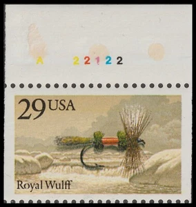 US 2545 Fishing Flies Royal Wulff 29c plate single A22222 MNH 1991 - Picture 1 of 1