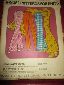 UNCUT Kandel Knits WOMEN'S STRAIGHT LEG, BELL BOTTOM, PEG Or STOVEPIPE LEG PANTS - Picture 1 of 2