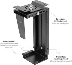 Adjustable Wall or Under Desk CPU PC Computer Case Tower Swivel Mount Holder NEW - Picture 1 of 5