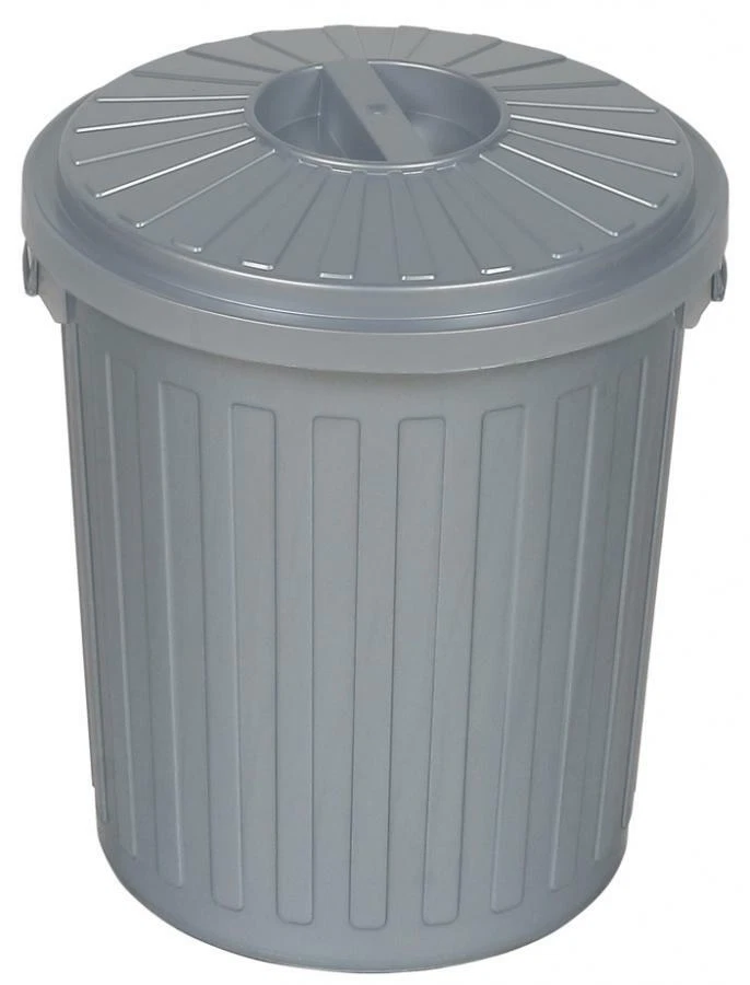 KEEEPER OKT Abfalltonne Mini-Tonne mit Deckel, 7 Liter, silber