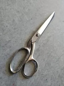 vintage Clauss Fremont Ohio #1317 chrome color Scissors 7 inches long - Picture 1 of 2