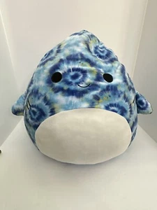 Squishmallow LUTHER THE SHARK 16” Blue Green White EUC - Picture 1 of 7