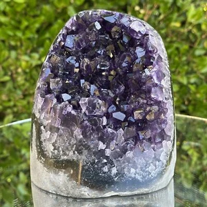1,56 kg 12 x 11 x 10 cm grado A+ grande cristallo liscio viola ametista geode dall'Uruguay - Foto 1 di 3